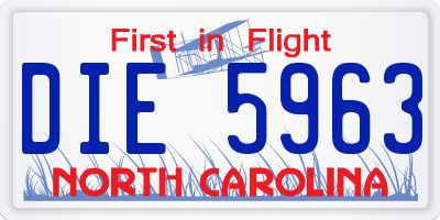NC license plate DIE5963