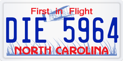 NC license plate DIE5964