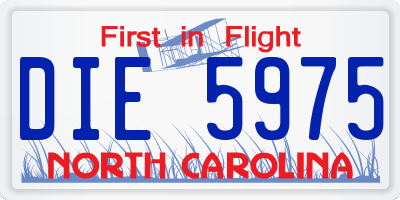 NC license plate DIE5975