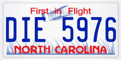 NC license plate DIE5976