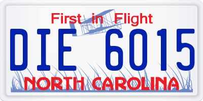 NC license plate DIE6015