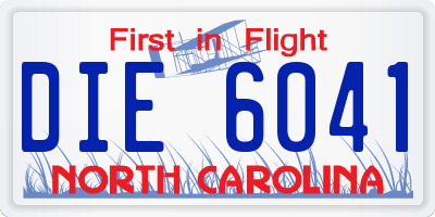 NC license plate DIE6041