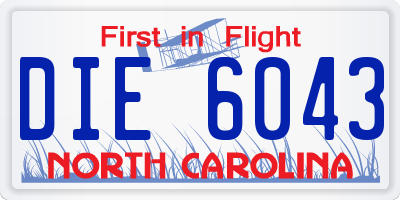 NC license plate DIE6043