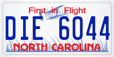 NC license plate DIE6044