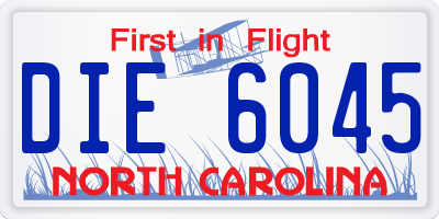 NC license plate DIE6045