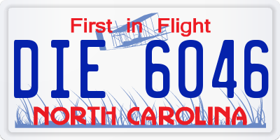 NC license plate DIE6046