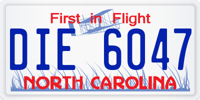 NC license plate DIE6047