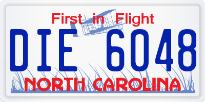 NC license plate DIE6048