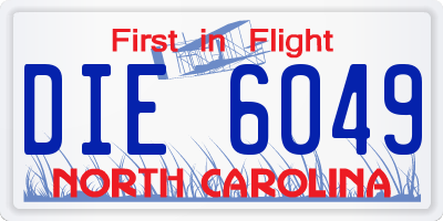 NC license plate DIE6049