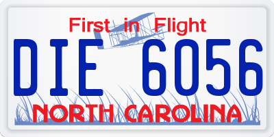 NC license plate DIE6056