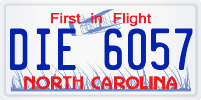 NC license plate DIE6057