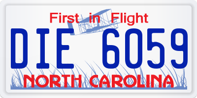 NC license plate DIE6059