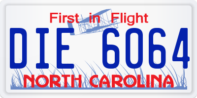 NC license plate DIE6064