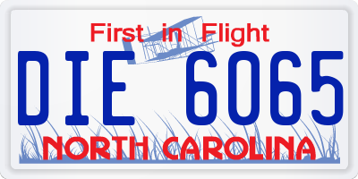 NC license plate DIE6065