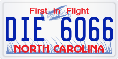 NC license plate DIE6066