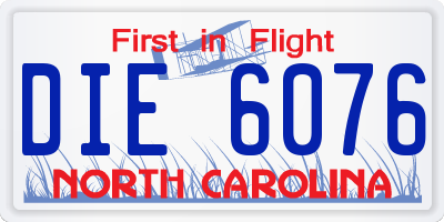 NC license plate DIE6076