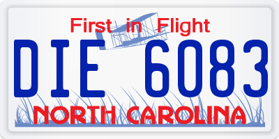 NC license plate DIE6083