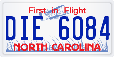 NC license plate DIE6084