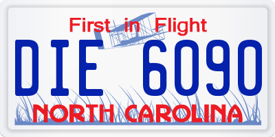 NC license plate DIE6090
