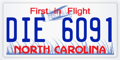 NC license plate DIE6091