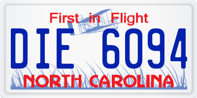 NC license plate DIE6094