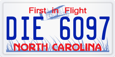 NC license plate DIE6097