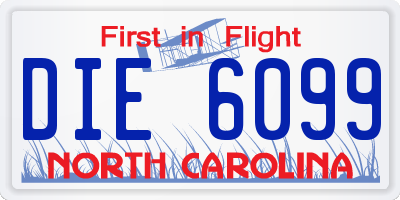 NC license plate DIE6099