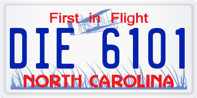 NC license plate DIE6101