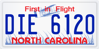 NC license plate DIE6120
