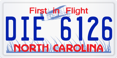 NC license plate DIE6126