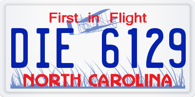 NC license plate DIE6129