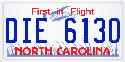 NC license plate DIE6130