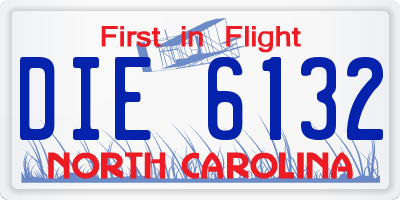 NC license plate DIE6132