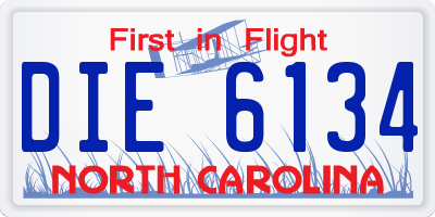 NC license plate DIE6134