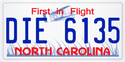 NC license plate DIE6135