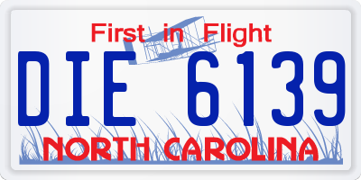 NC license plate DIE6139