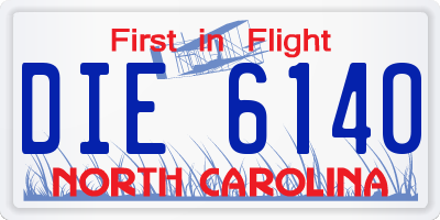 NC license plate DIE6140