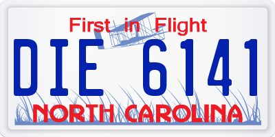 NC license plate DIE6141