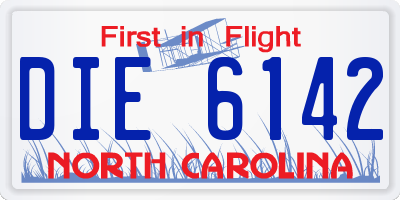NC license plate DIE6142