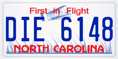 NC license plate DIE6148