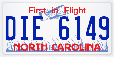 NC license plate DIE6149