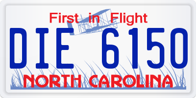NC license plate DIE6150
