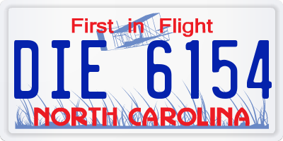 NC license plate DIE6154