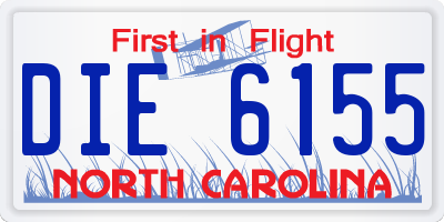 NC license plate DIE6155
