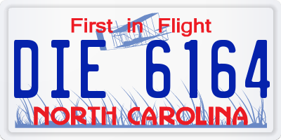 NC license plate DIE6164