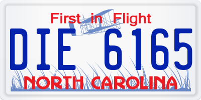NC license plate DIE6165