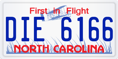 NC license plate DIE6166