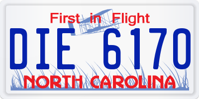 NC license plate DIE6170