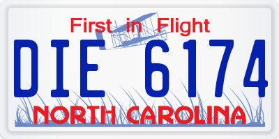 NC license plate DIE6174