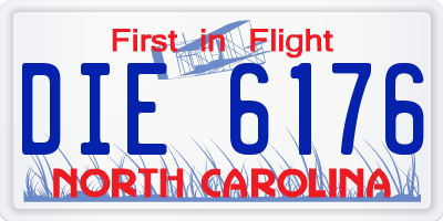 NC license plate DIE6176